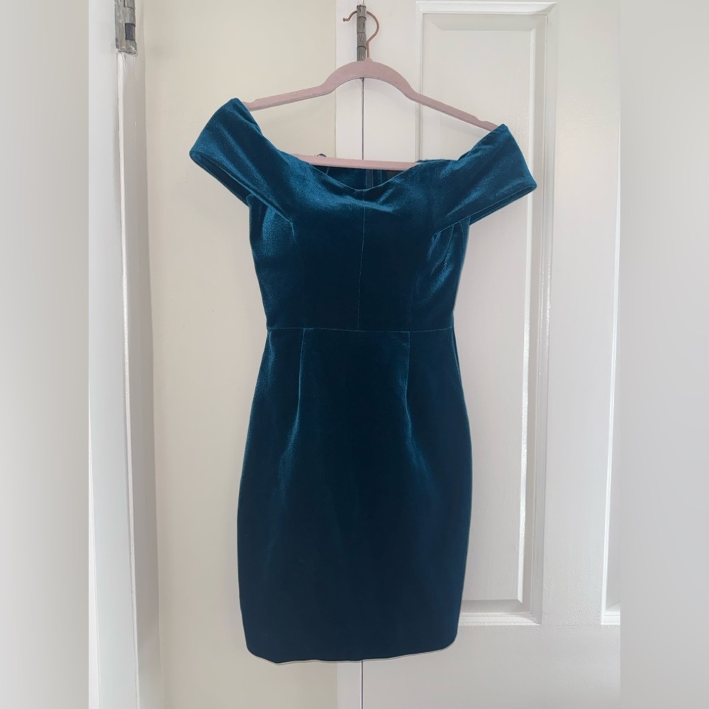 NICHOLAS Velvet Teal Dress